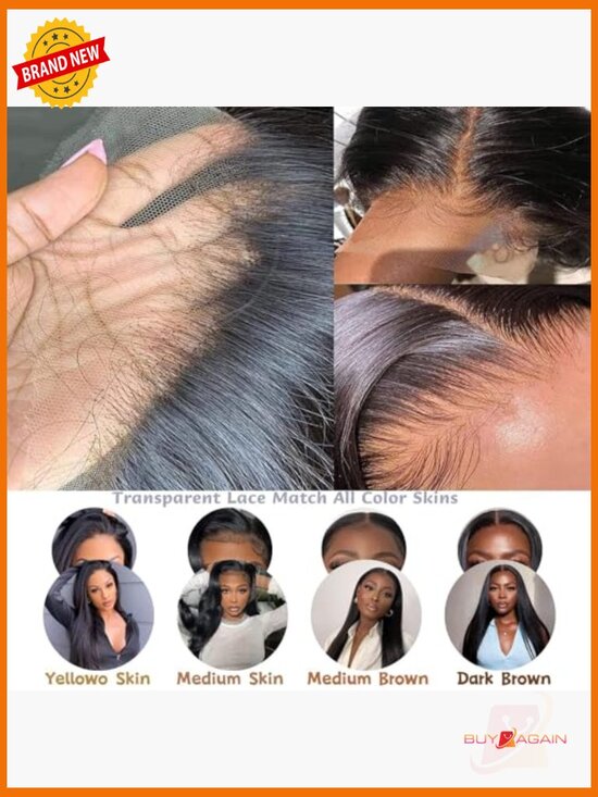 13x6 Straight Lace Front Wig Human Hair 200 Density Glueless 28 Inch main image 5